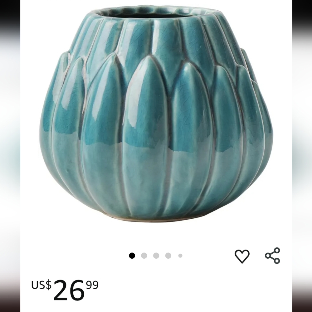 Turquoise/ Teal Flower Pot